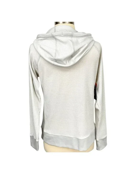 NWT Kuhl Stria Pullover Hoodie Womens XS Gray Lightweight Stripe UPF 50+ Sun - Picture 3 of 13